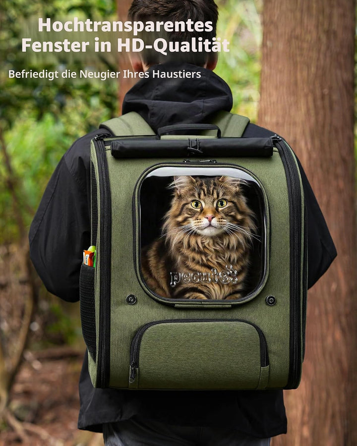 pecute Katzenrucksack Bubble Haustier Rucksack mit Netzfenster, Tragbare und Faltbare Katzentasche,