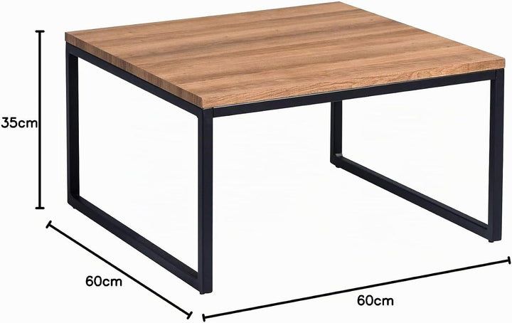 M2 Kollektion Jakarta 1 Couchtisch, MDF Dekor Eiche braun, 60x60cm, Höhe 35cm, Jakarta 1