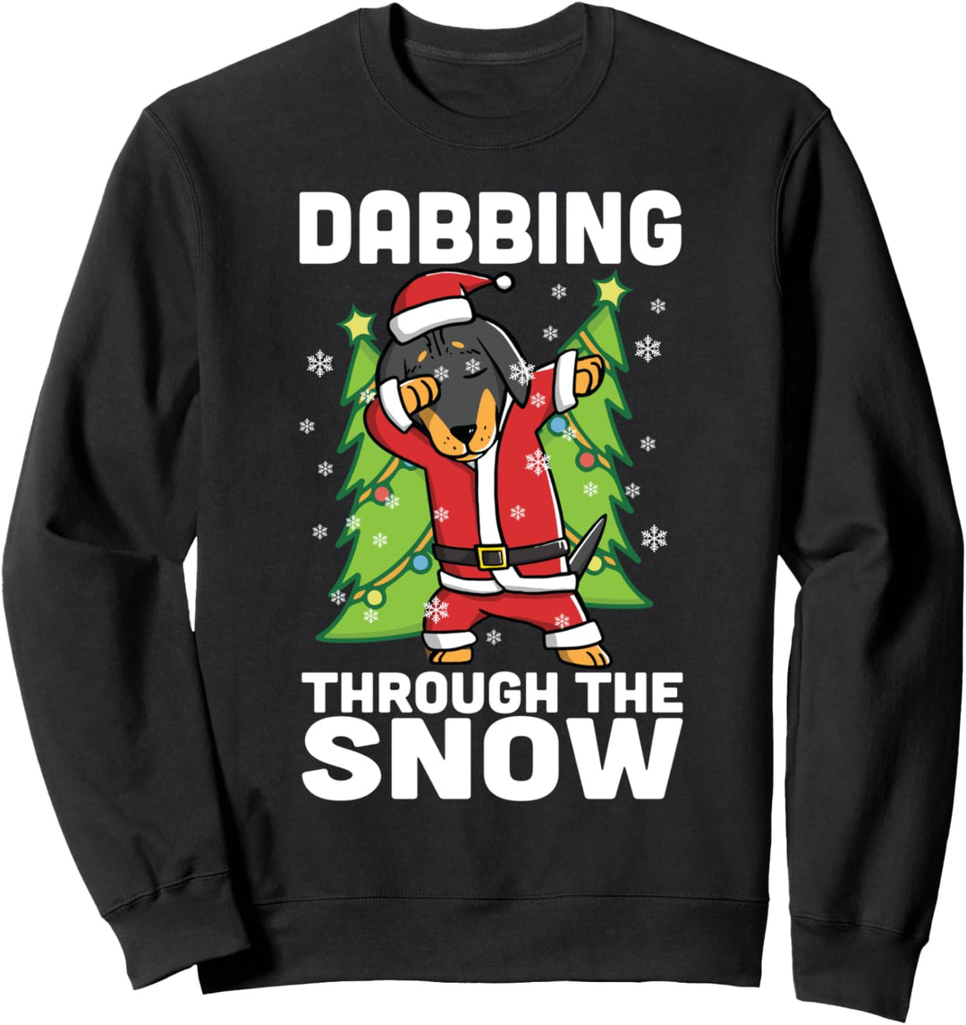 Dabbing Through The Snow Dackel Weihnachten Hund Sweatshirt