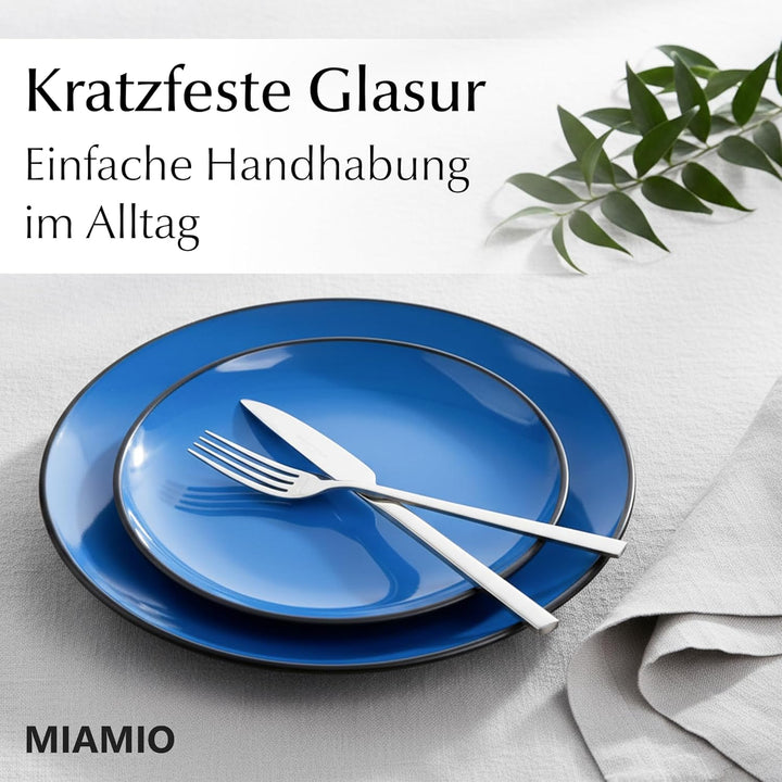 MIAMIO Le Papillon Kollektion – Dessertteller 6er Set Steingut Geschirrserie 21 cm – Spülmaschinen-
