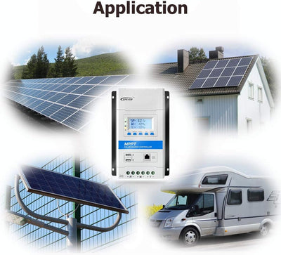 EPEVER® 20A MPPT Solarladeregler 12V/24V Automatische Erkennung der Systemspannung mit LCD-Display u