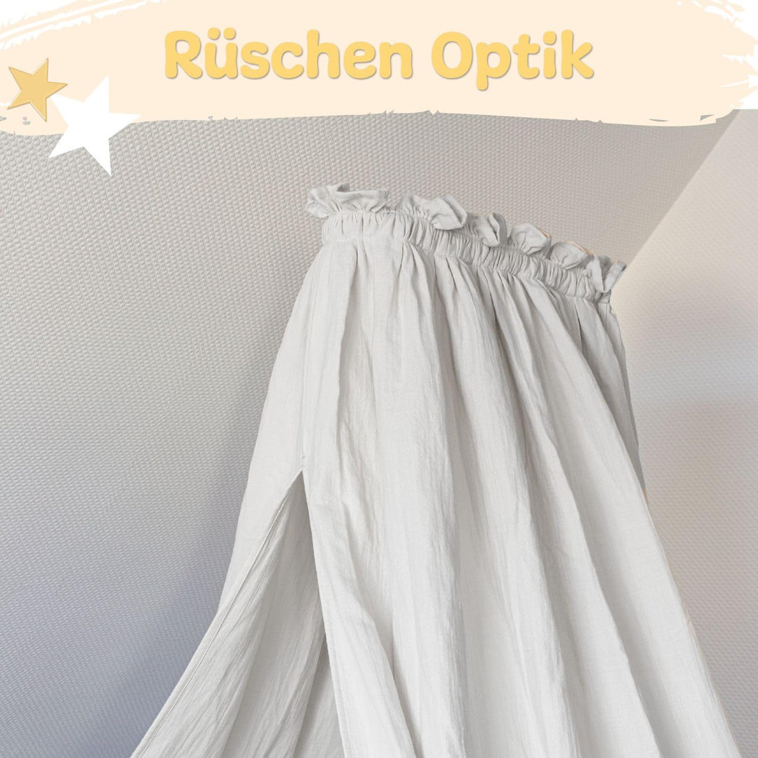 Betthimmel Babybett Stoff 130 cm – Weicher Musselin Baldachin ohne Ständer – Himmel Babybett &amp; Kinde