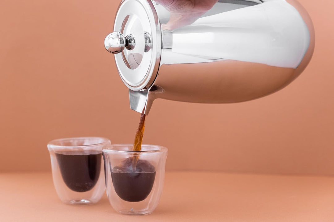 La Cafetière Edelstahl doppelwandige isolierte Cafetière 8 Tassen, Edelstahl, silber 8 Tassen Cafeti