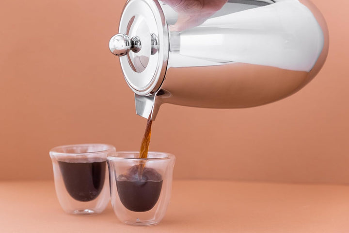 La Cafetière Edelstahl doppelwandige isolierte Cafetière 8 Tassen, Edelstahl, silber 8 Tassen Cafeti