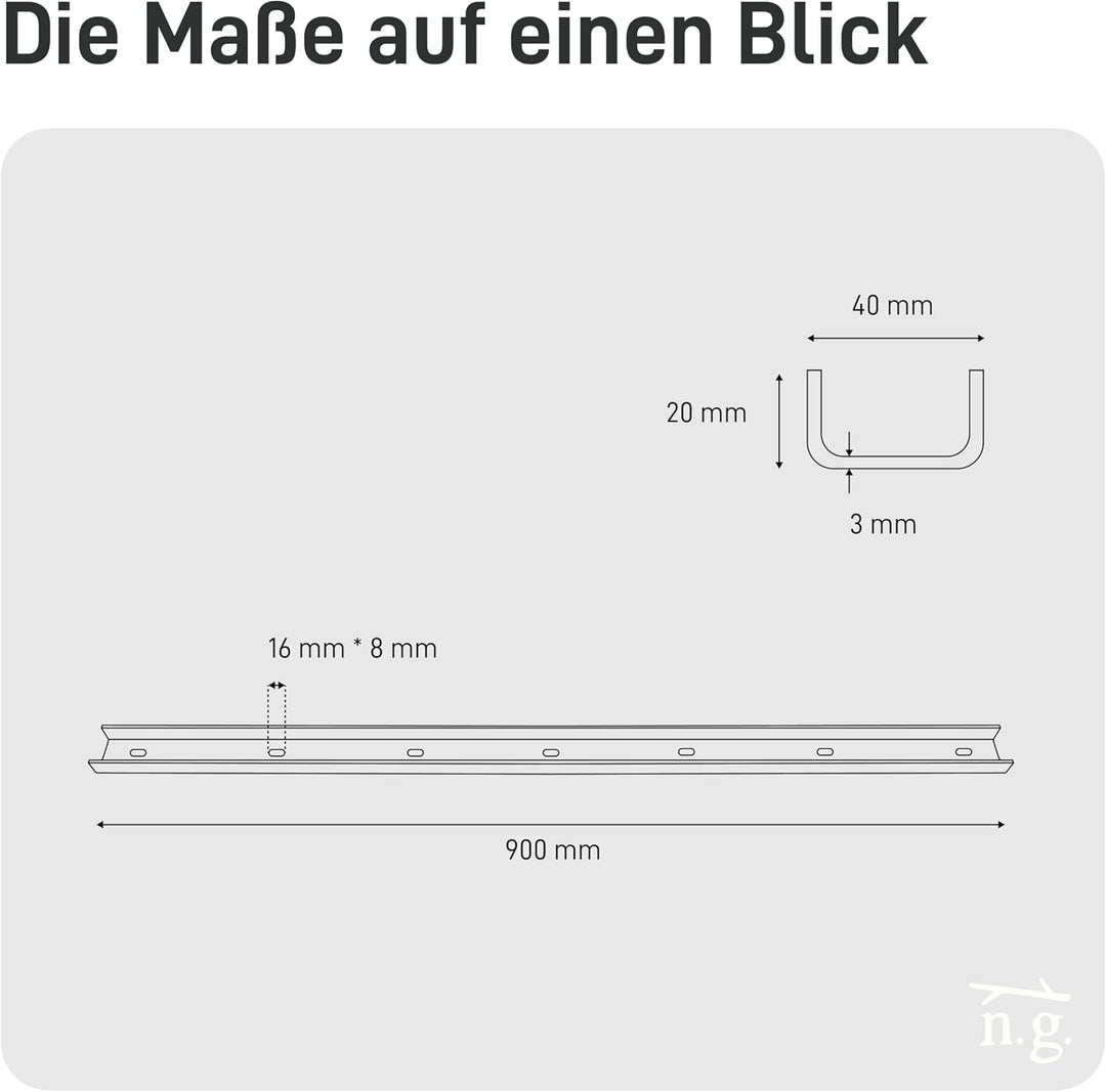 3x Gratleiste U-FORM massiver Unterzug für Tischplatten, Tischbeschlag, Unterstützungsunterzug, Vers