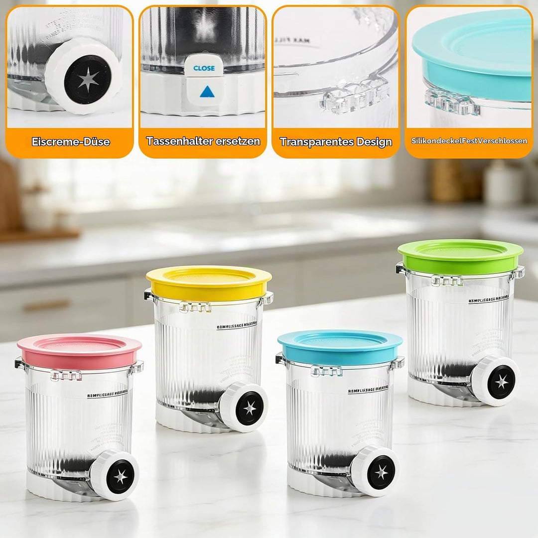 4 Stück für Ninja Creami Behälter, Behälter Kompatibel für Ninja Swirl by CREAMi, Zubehör für Modell