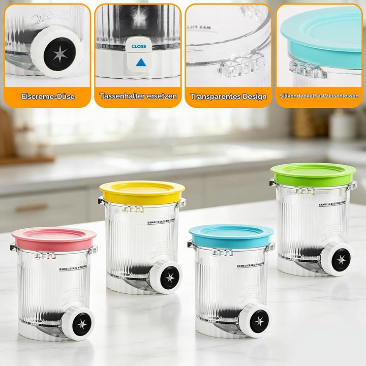 4 Stück für Ninja Creami Behälter, Behälter Kompatibel für Ninja Swirl by CREAMi, Zubehör für Modell