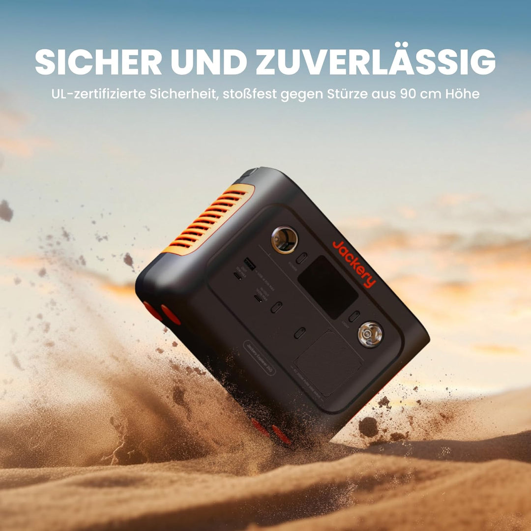 Jackery Explorer 240 v2 Tragbare Powerstation, 256Wh LiFePO4 Solargenerator mit 300W AC/100W USB-C A