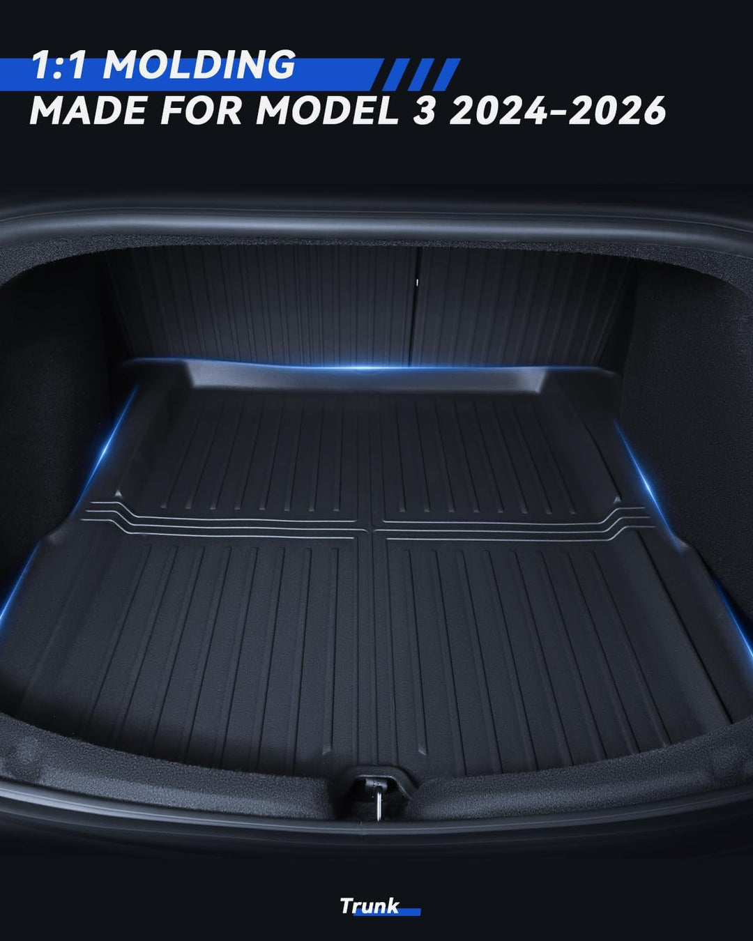 Kofferraummatte für Tesla Model 3 2024-2026 Allwetter TPE Schutzmatte Hinten Kofferraummatte rutschf