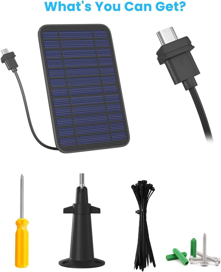 5 W Solarmodul-Ladegerät, kompatibel mit Blink Outdoor/Outdoor (3. Generation)/XT XT2 Kamera, Solarp