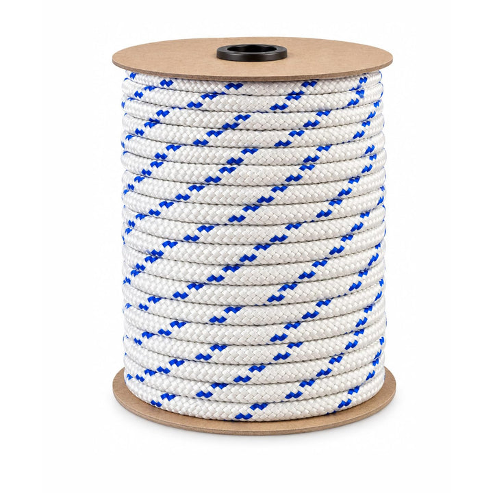 Seil Nautica Corderia Marra Seeseil, 4 mm, 100 m, Weiss mit hellblauem Schild