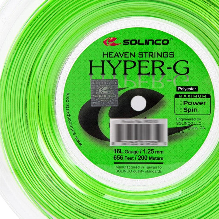 Solinco Hyper-G 200M Grün Tennis Saitenrolle 200m Monofil Grün 1,25, 1,25