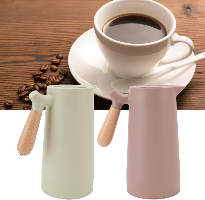 Topyond 1L Thermo-Kaffeekaraffe, Tragbare Isolier-Kaffeekanne, Stilvoller Wasser-Teekanne-Getränkesp