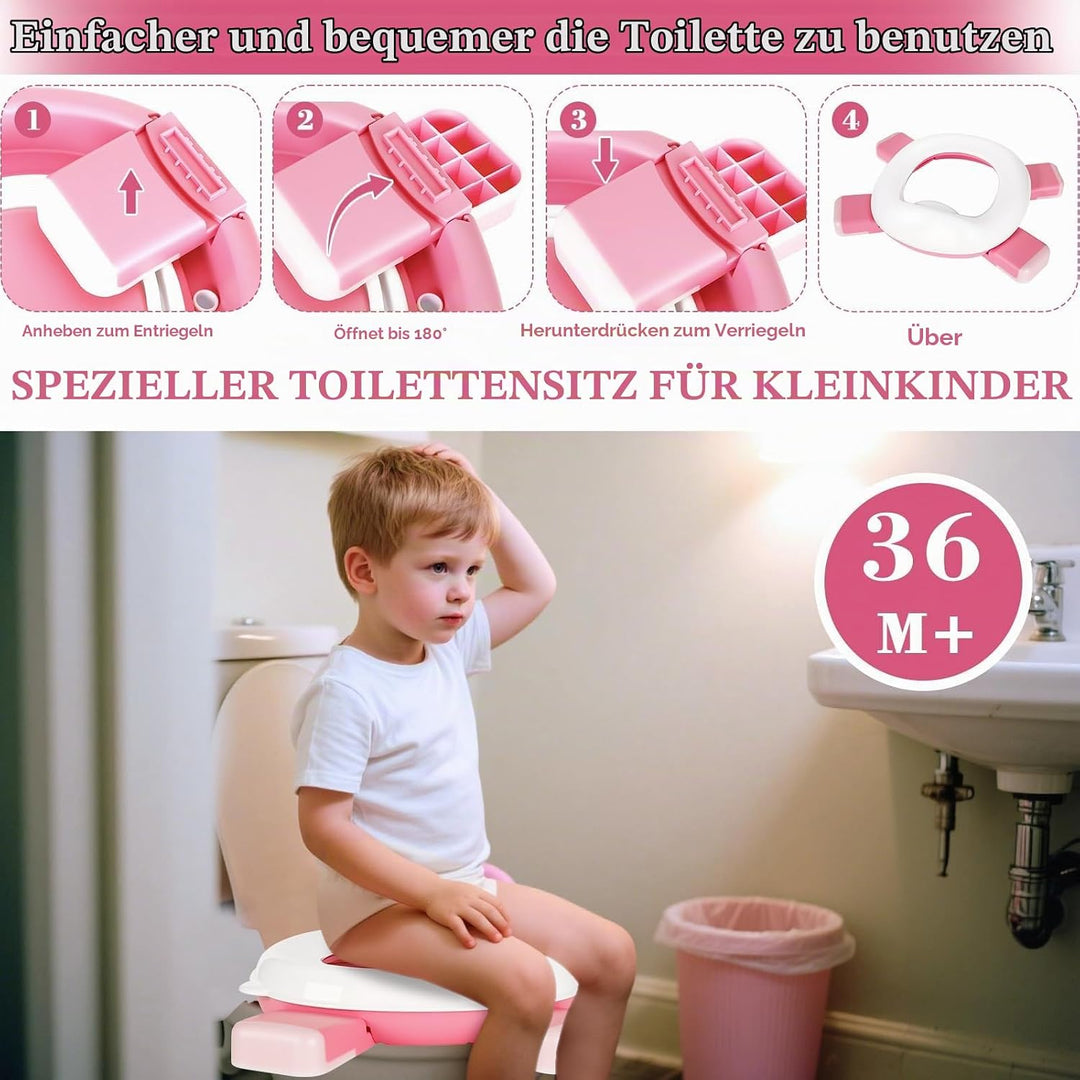 Toilettensitz Kinder,Töpfchen Training Sitze,Töpfchen für Unterwegs,Reisetöpfchen mit 20 Stück Töpfc
