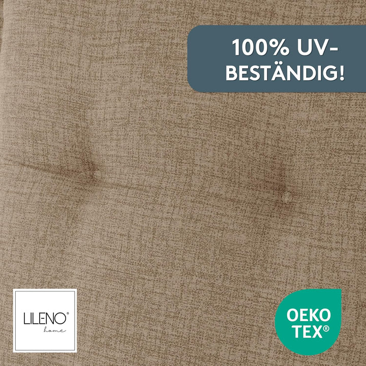 LILENO HOME Gartenstuhl Auflagen als [2er Set - Niedriglehner] in Hellbraun - Bequeme Liegen als Sit
