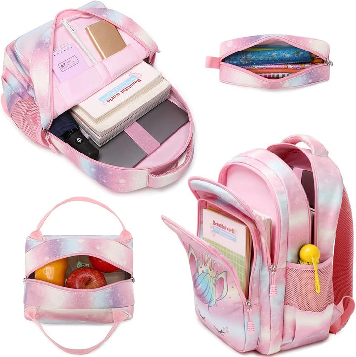 Kimwadalh Mädchen Rucksack Glitzer Schultasche Schulranzen Set Schulrucksack Mädchen Jungen Rucksack