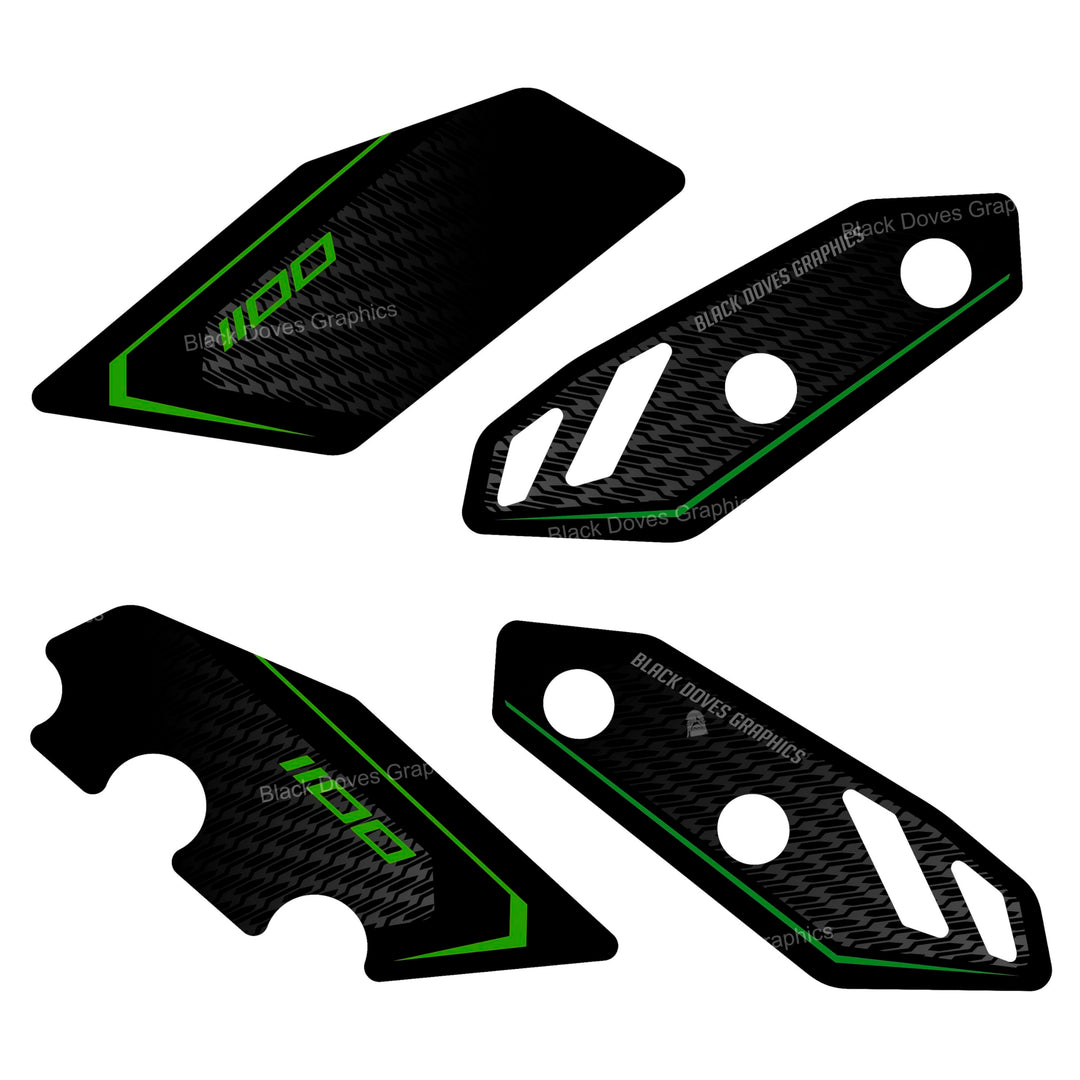 Harzbeschichtete 3D-Aufkleber kompatibel mit/Ersatz für Kawasaki Versys 1100 SE 2025 Metallic Graphi