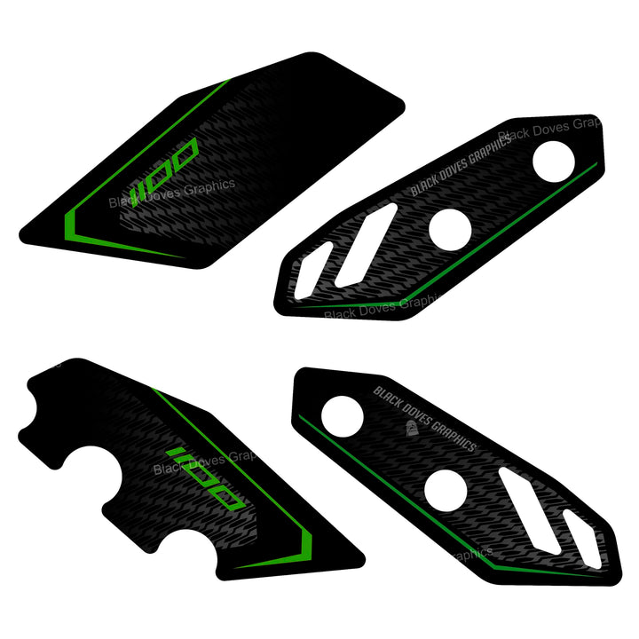 Harzbeschichtete 3D-Aufkleber kompatibel mit/Ersatz für Kawasaki Versys 1100 SE 2025 Metallic Graphi