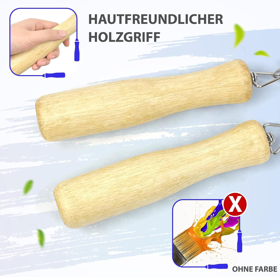 LeapBeast Lange Springseil, Mehrspieler-Seil, Springseil mit Holzgriff für Schule, Sport, Outdoor-Ak