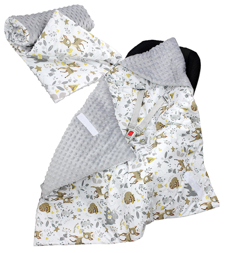 TupTam 2er Set Baby Decken Einschlagdecke 85x85 cm für Autositz Babyschale Babydecke Wiegendecke Min