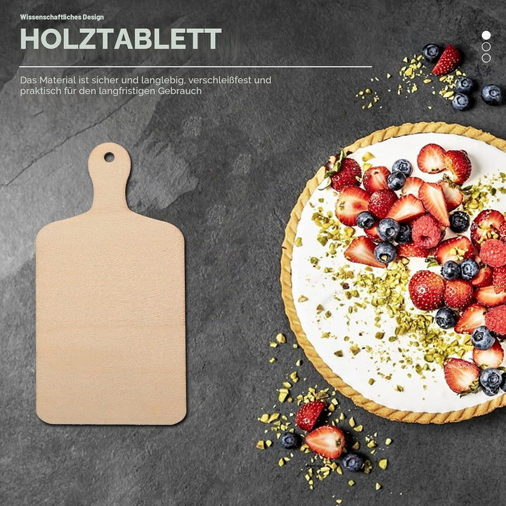 Operitacx6 Stück Mini-Schneidebrett aus Holz, mit Griff, Holzschneidebrett, kleines Servierbrett, ru