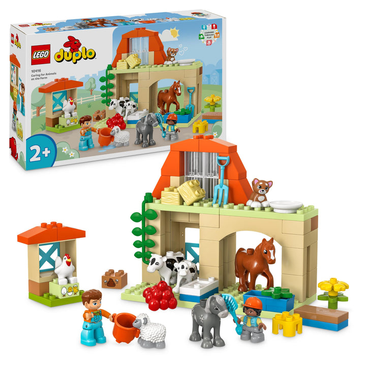 LEGO DUPLO Town Tierpflege auf dem Bauernhof, Spielzeug für Kinder ab 2 Jahre, mit Bauernhoftiere-Fi