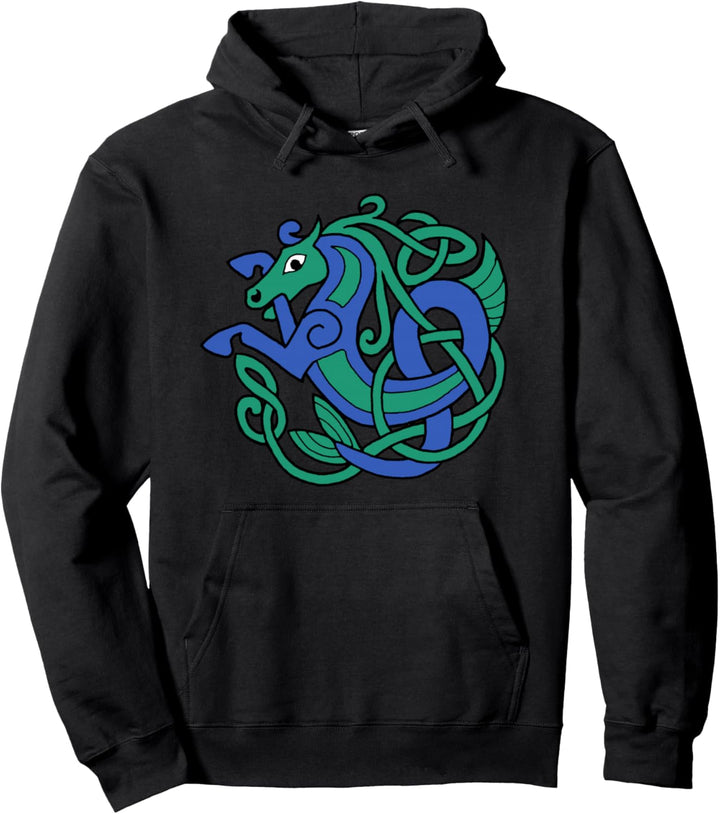 Keltisches Knoten-Hippocampus-Seepferdchen Pullover Hoodie