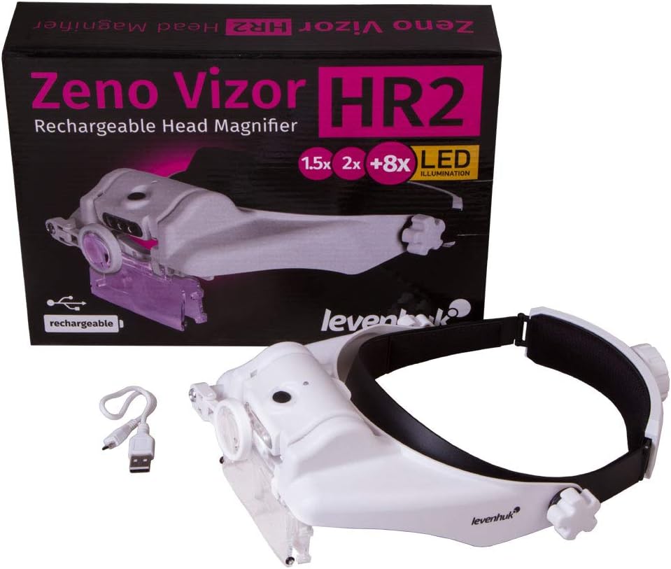 Levenhuk Zeno Vizor HR2 Head Wiederaufladbares Vergrösserungsglas – Freihändige Vergrösserungsbrille