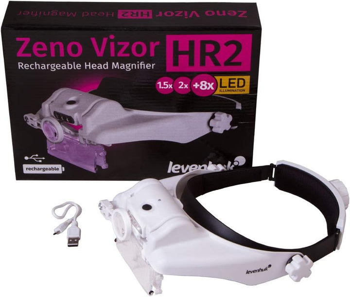 Levenhuk Zeno Vizor HR2 Head Wiederaufladbares Vergrösserungsglas – Freihändige Vergrösserungsbrille