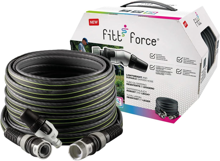 FITT Force 5/8" 15 m - Wasserschlauch für den Garten zur Bewässerung, kompakt, leicht und robust für