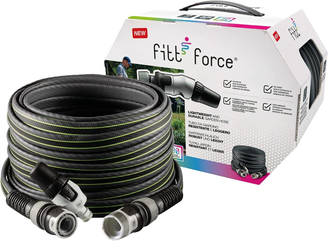 FITT Force 5/8" 35 m - Wasserschlauch für den Garten zur Bewässerung, kompakt, leicht und robust für