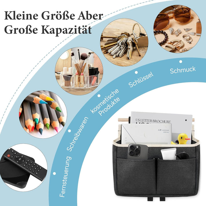 3 Stück Hängeorganizer Hängetasche, Aufbewahrungstasche Hängend, Wand Hängeaufbewahrung, Leinen Stof