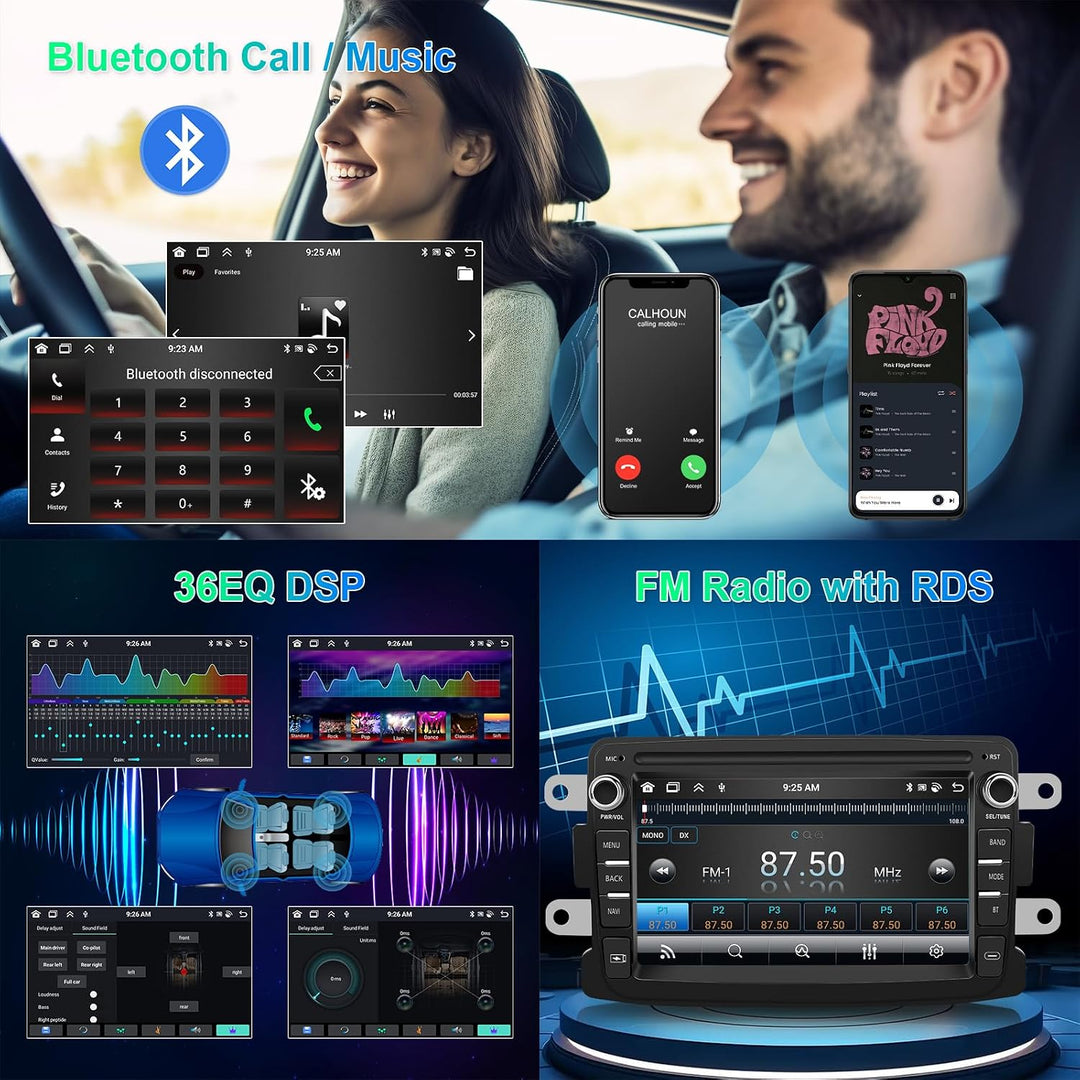 Hodozzy 8 Core 4G+64G Autoradio für Renault Dacia Logan Dokker Duster Sandero Lodgy Captur Symbol La