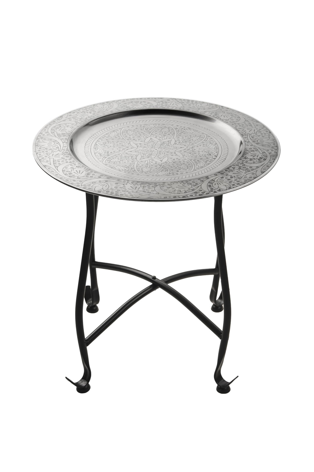 Marokkanischer Tisch Beistelltisch aus Metall Sule ø 40cm rund | Orientalischer runder Teetisch klei