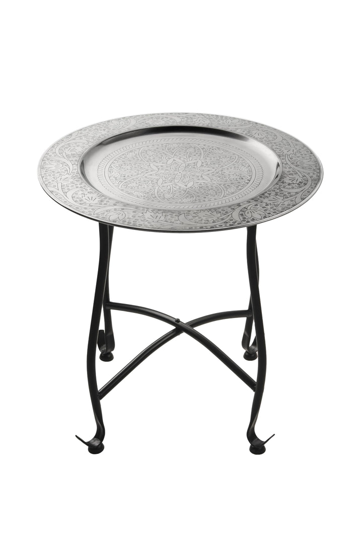 Marokkanischer Tisch Beistelltisch aus Metall Sule ø 40cm rund | Orientalischer runder Teetisch klei