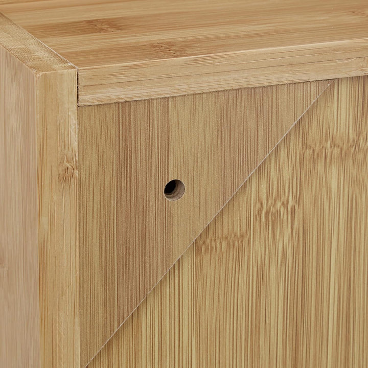 Relaxdays Bad Spiegelschrank 2-türig, Wandschrank aus Bambus, vormontierter Badschrank HxBxT: 50 x 6