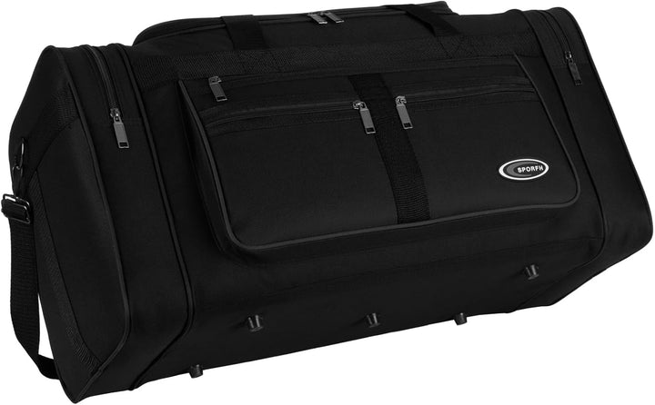 Sporttasche, Reisetasche und Fitnesstasche für Damen und Herren- Tainingstasche, Gym Bag (Schwarz, L