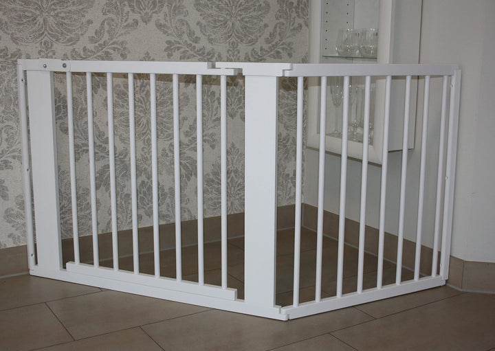 Micoland Schutzgitter Absperrgitter Türgitter Treppenschutzgitter V 117 bis 363 cm Weiss (155cm), 15