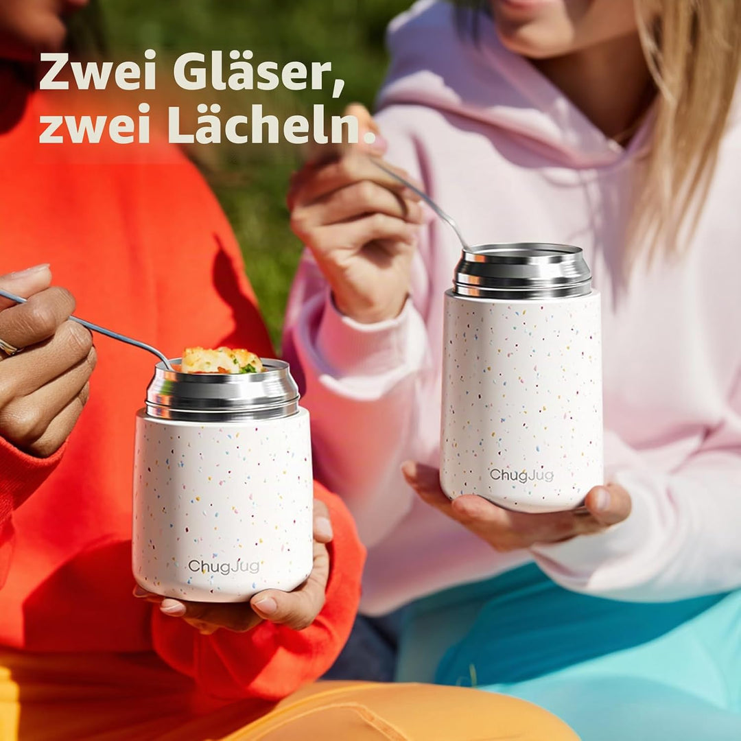 Thermobehälter für Essen 530ml, Edelstahl Thermobecher für Essen Warmhaltebehälter mit Löffel, Ausla