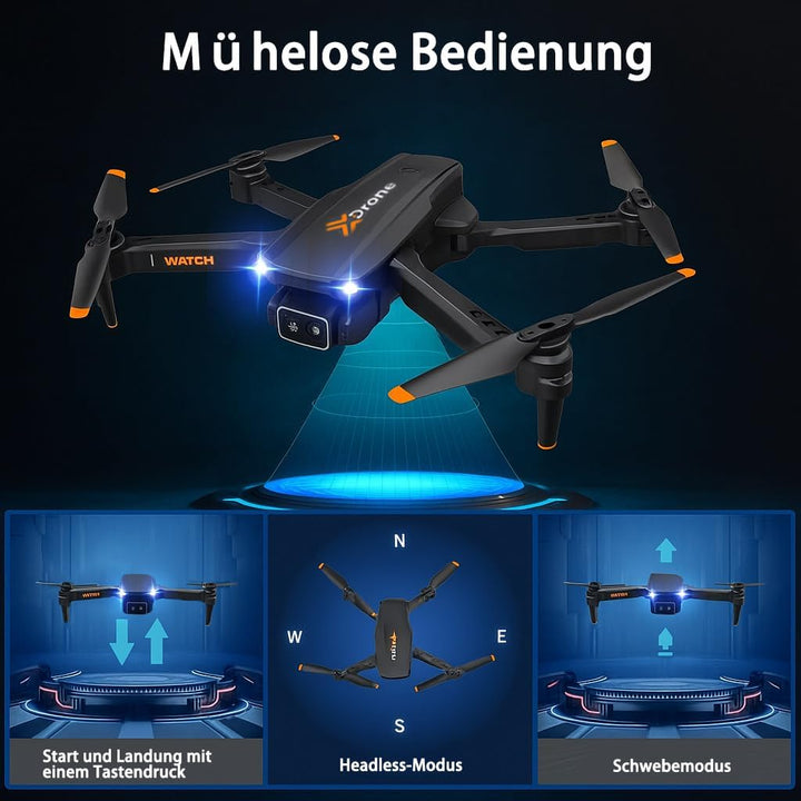 Drohne mit Kamera 4K für Anfänger, Kinder und Erwachsene, Mini Drohne mit WiFi, 2 Akkus, Ein-Knopf S