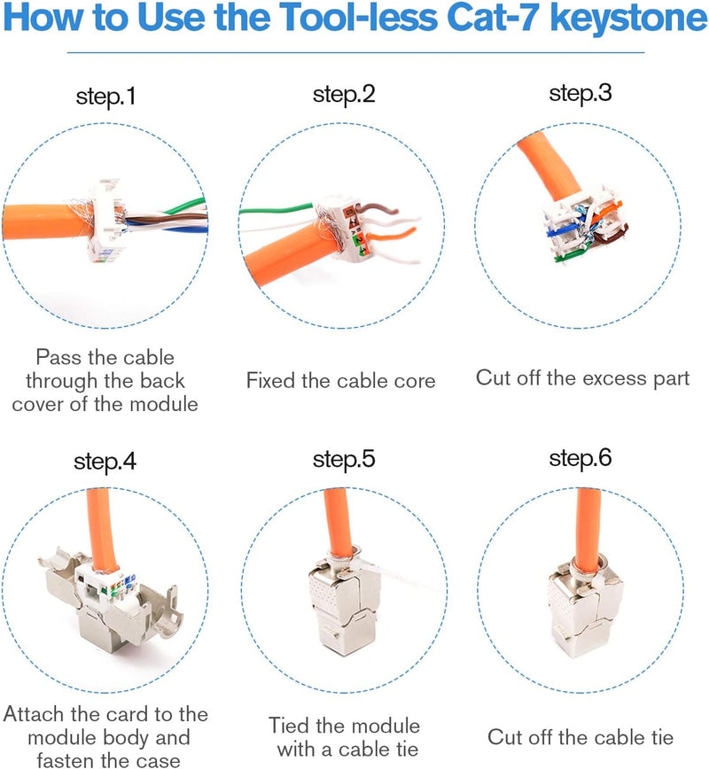 CAT7 RJ45 FTP Ohne Werkzeug Typ Zink Legierung Modul geschirmt Keystone Jack Adapter 10 Gigabit Modu