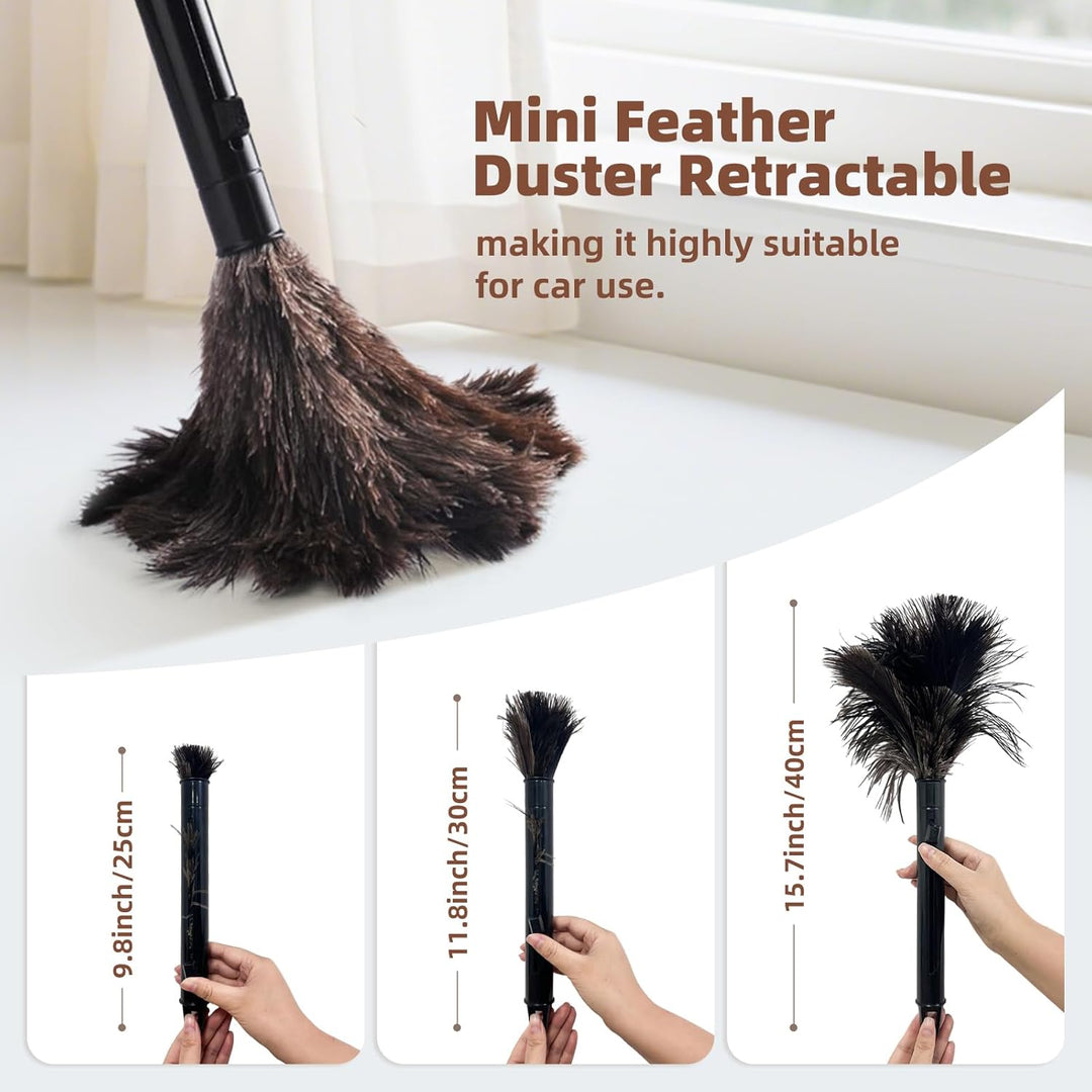 Nicemiya Teleskop Staubwedel Straussenfedern - Ausziehbar bis 170cm für Hohe Oberflächen und Empfind