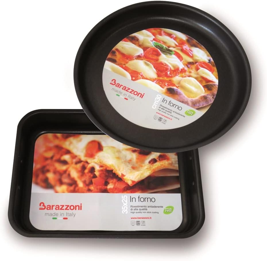 Barazzoni Artikel von Ofen Bräter/Lasagneform aus beschichtetem Aluminium 40 x 33 cm, Aluminium, sch