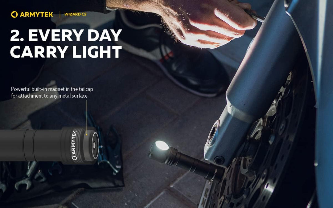 Armytek Neu Stirnlampe Wizard C2 v4 Warmweiss 1120 Lumen LED Taschenlampe Magnet USB Aufladbarer
