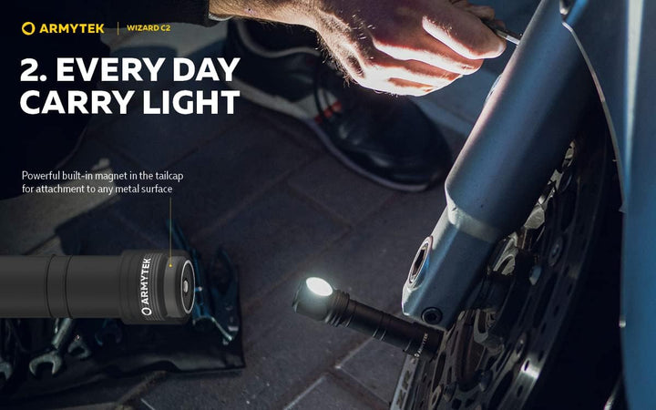 Armytek Neu Stirnlampe Wizard C2 v4 Warmweiss 1120 Lumen LED Taschenlampe Magnet USB Aufladbarer