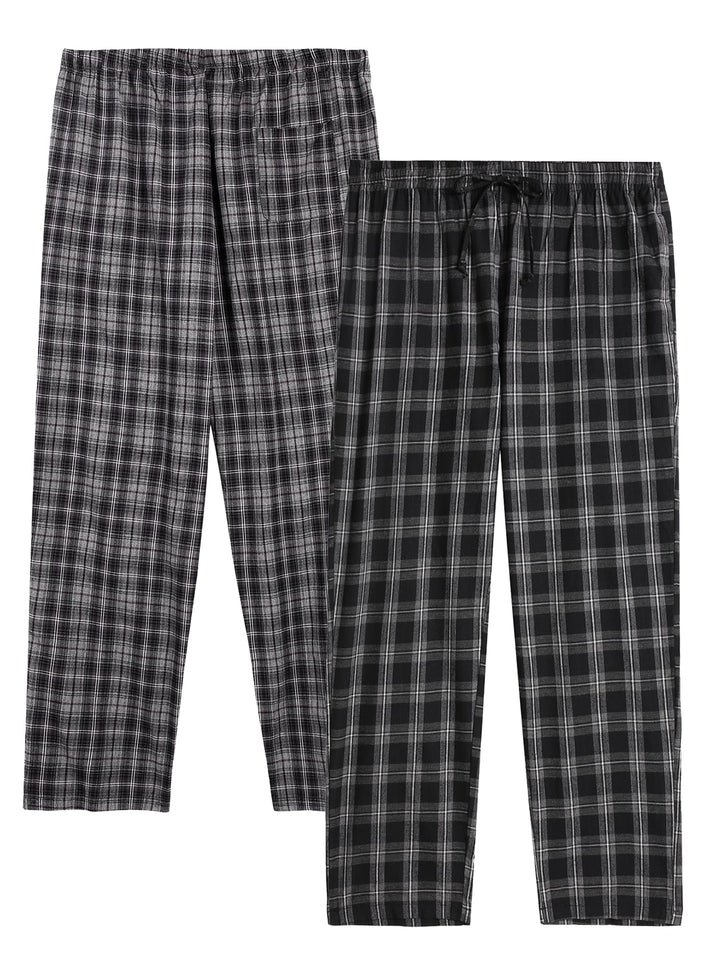 Herren Schlafanzughose Lang Baumwolle Karierte Pyjamahose Lounge Hose Pyjamaunterteil Freizeithose m