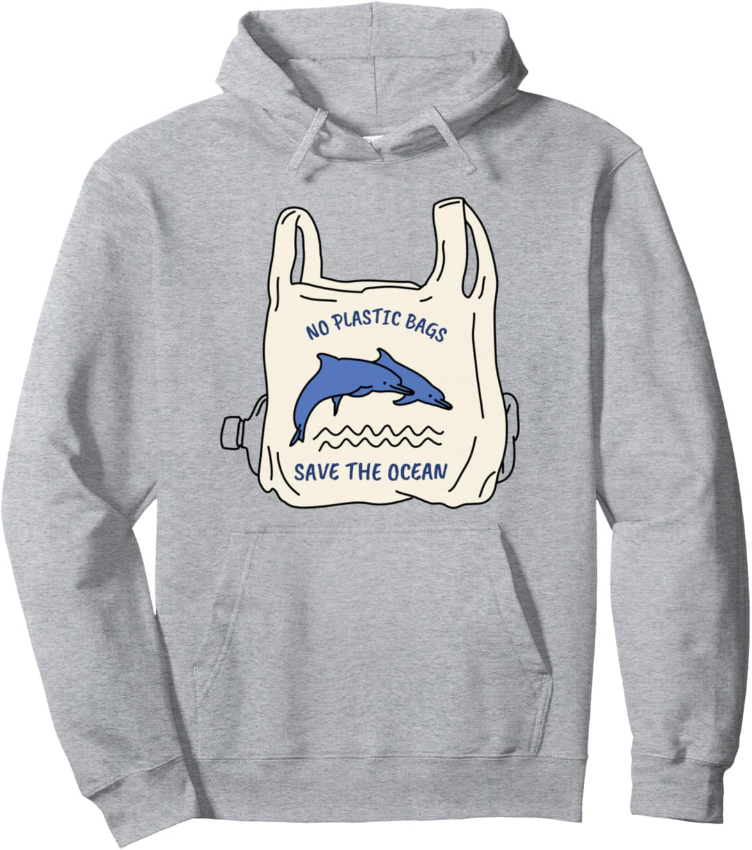 Keine Plastiktüten rette Ozean No Plasticbags Save the Ocean Pullover Hoodie