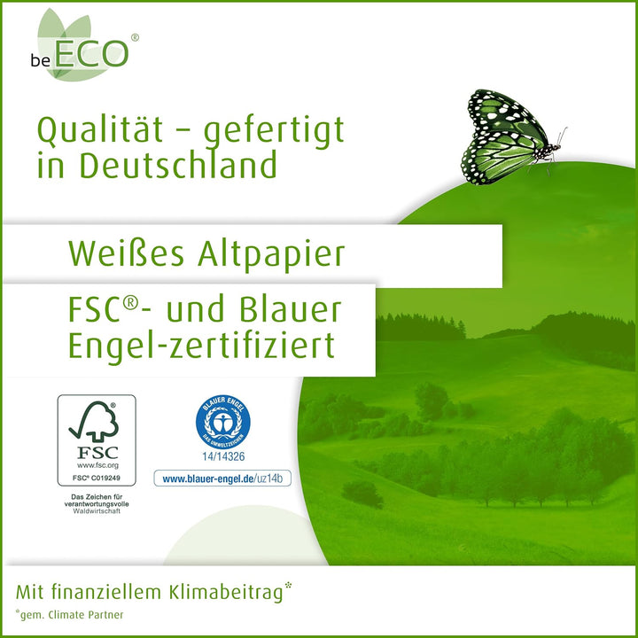 beECO Briefumschläge C6/5 229 x 114 mm (500 Stück), Briefumschläge mit Fenster haftklebend, Briefums