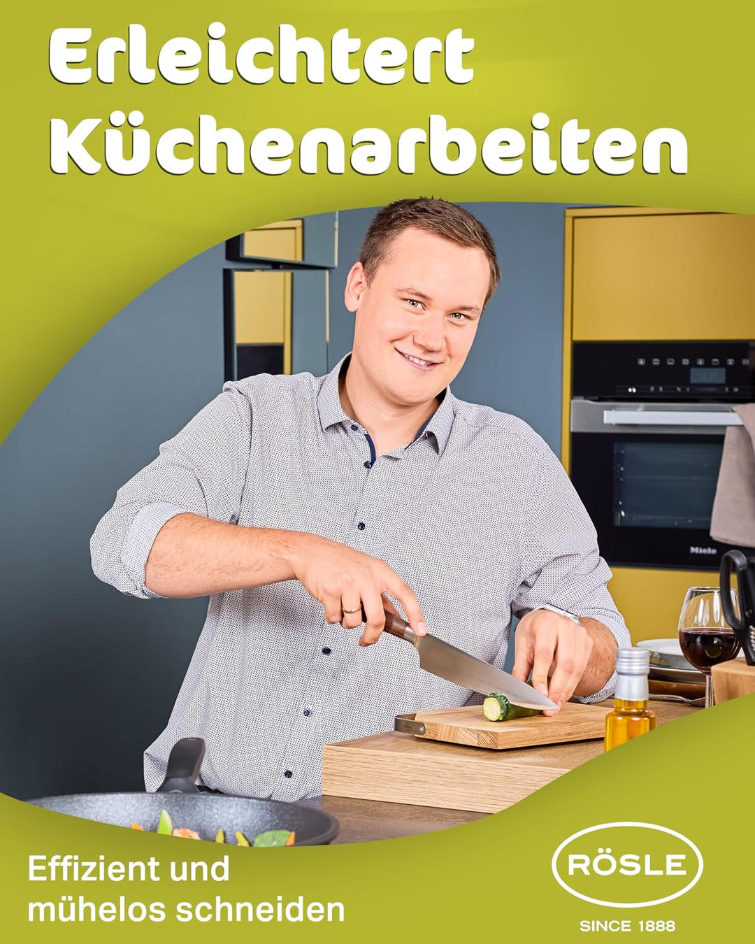 RÖSLE Kochmesser Masterclass, Hochwertiges Küchenmesser zum Schneiden von Fleisch, Fisch, Geflügel u