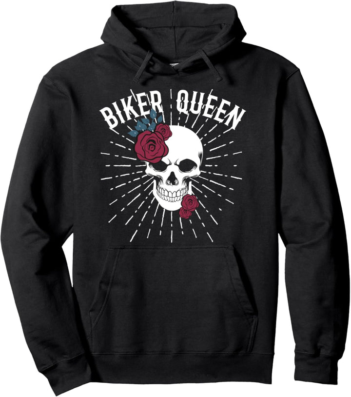 Motorrad Frau Geschenk Geburtstag Königin Biker lustig Pullover Hoodie